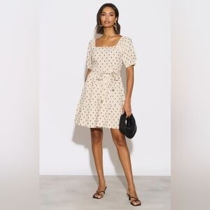 Sim & Sam Dobby Spot Milkmaid Mini Dress
